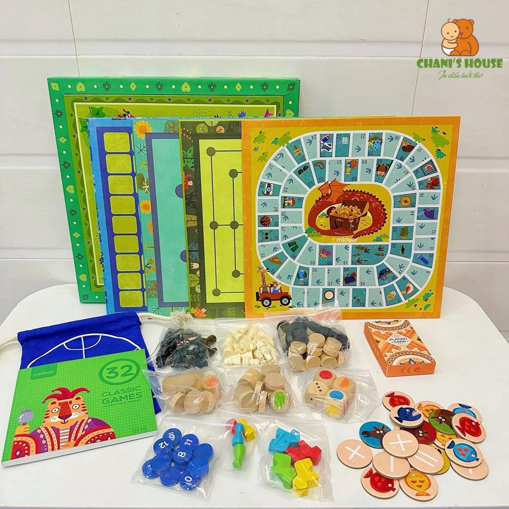 BOARD GAME 32 IN 1 MIDEER TÍCH HỢP 32 TRÒ CHƠI TƯƠNG TÁC KINH ĐIỂN