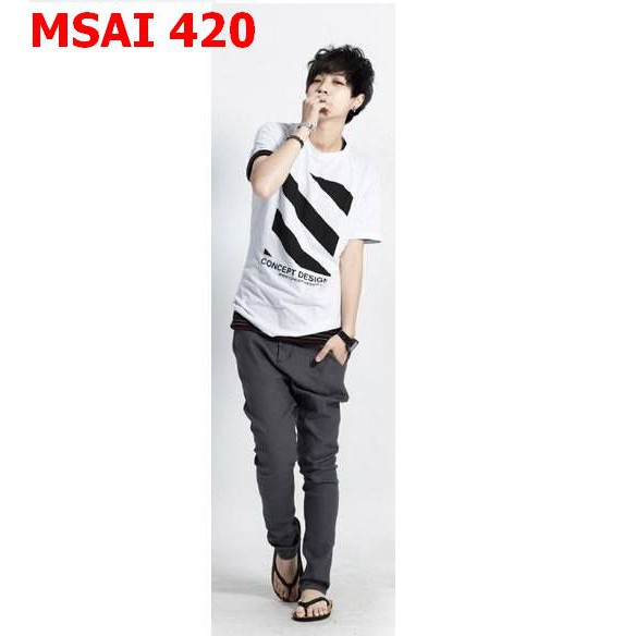 [Mã ICBBACK1219 hoàn 20K xu đơn 0Đ] Áo thun nam sọc đen 420