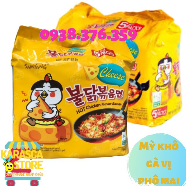 [GIÁ SỈ] 1 Thùng Mì Khô Gà Cay Vị Phô Mai Samyang Hàn Quốc 140gr/Gói (Thùng 40 Gói)