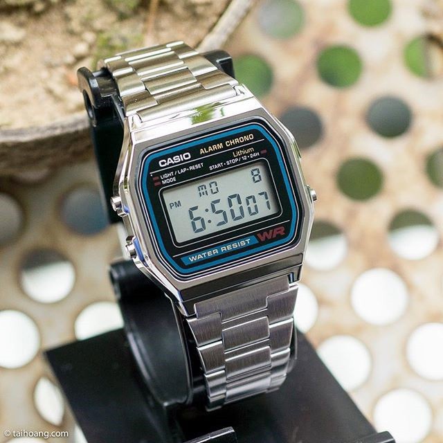 Đồng hồ nam nữ dây kim loại Casio Standard chính hãng Anh Khuê A158WA-1DF siêu chất