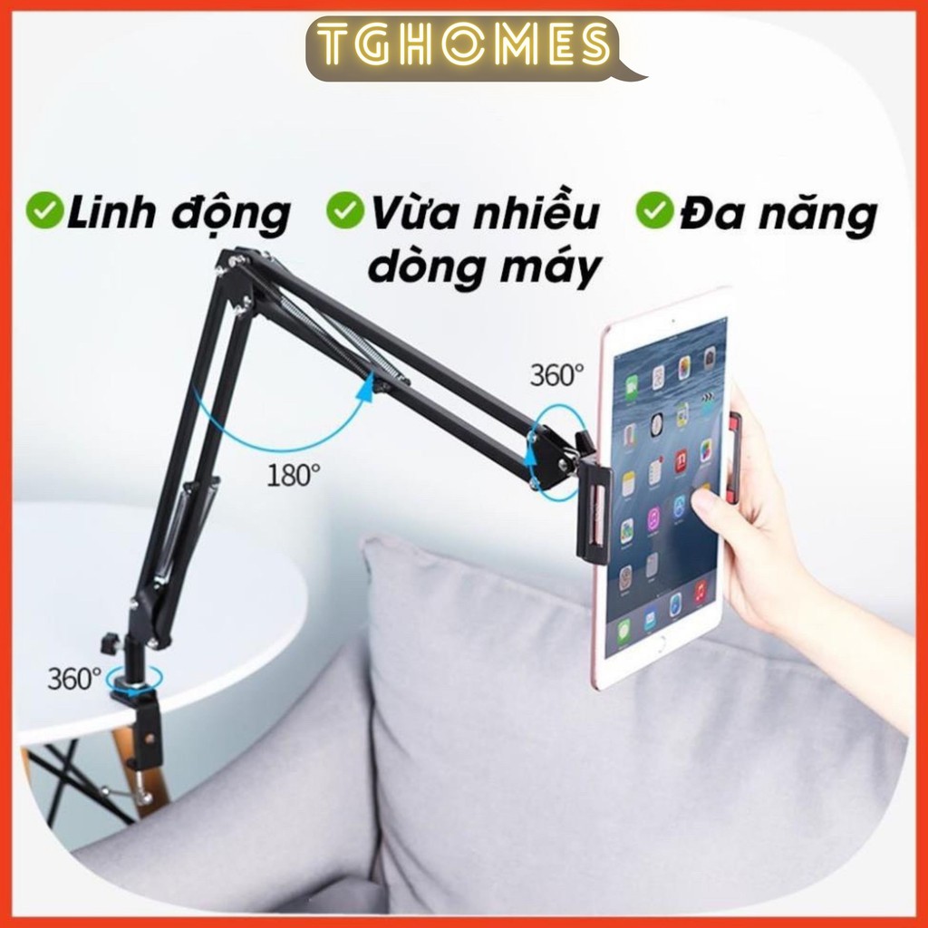 Giá đỡ điện thoại ipad kẹp bàn chất liệu thép không gỉ chắc chắn có thể livestream, quay video, xem phim-GD165