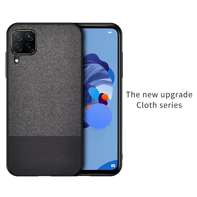 Ốp lưng Samsung Galaxy A12 Siêu mỏng Bao da TPU mềm + Vải Canvas Ốp lưng chống sốc Bao da điện thoại di động