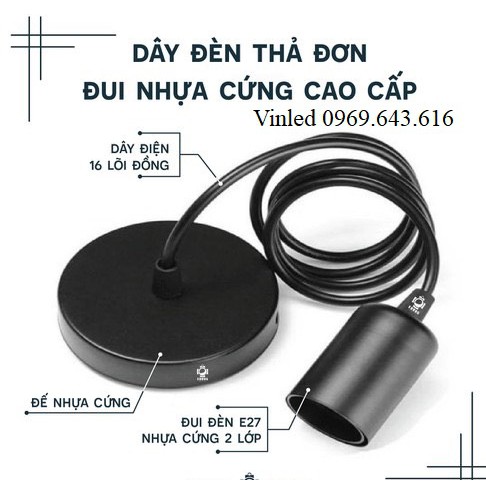 Dây đui đơn thả trần E27 DD 6001 dài 1m