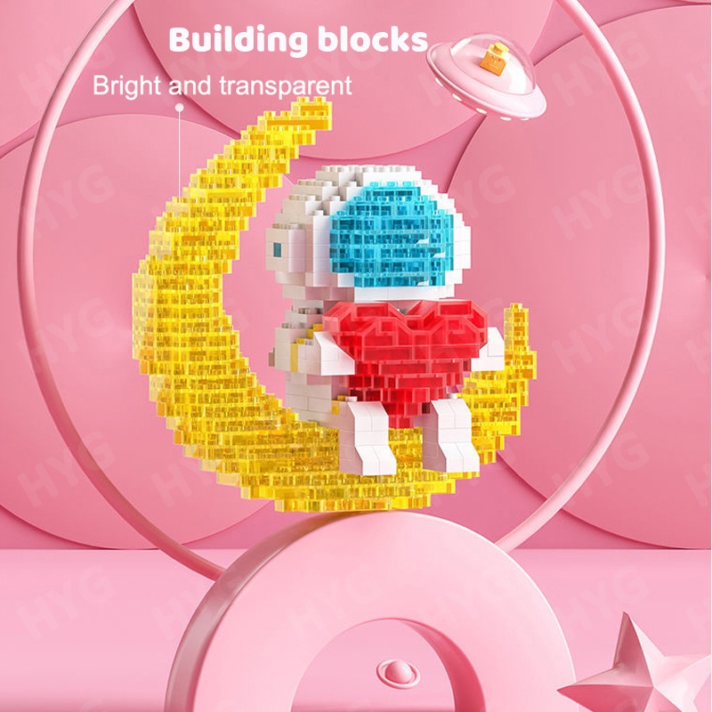Đồ chơi lắp ráp HYG TOYS kiểu phi hành gia 3D có đèn LED sáng tạo thú vị dành cho trẻ em