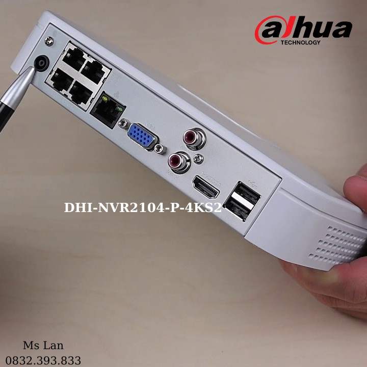 Đầu Ghi Hình 4 Kênh IP POE Dahua DHI-NVR2104-P-4KS2, Hỗ Trợ Xem Camera Qua P2P - Bảo Hành 24 Tháng