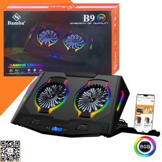 QUẠT LÀM MÁT LAPTOP BAMBA B8 (6 QUẠT ), B9 (2 quạt)  LED RGB