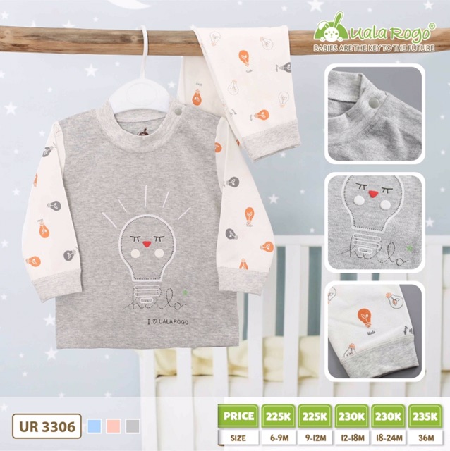 [ ĐÔNG] Bộ dài tay bóng đèn UALA ROGO (6m-3y)