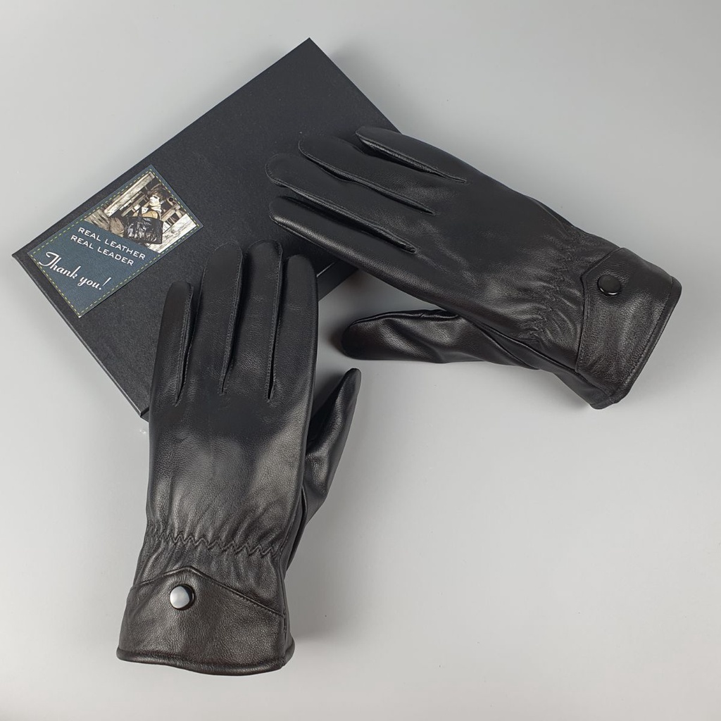Găng tay nam da cừu thật GL105VB  - 100% da thật, BH 3 năm