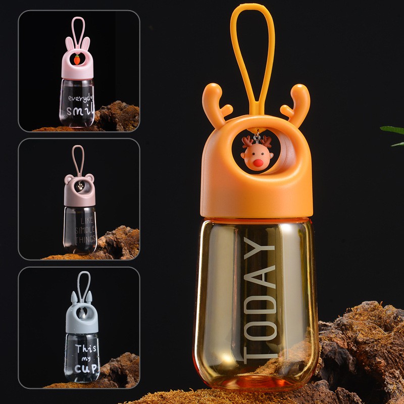 Bình nước 450ml đính chuông hình thú
