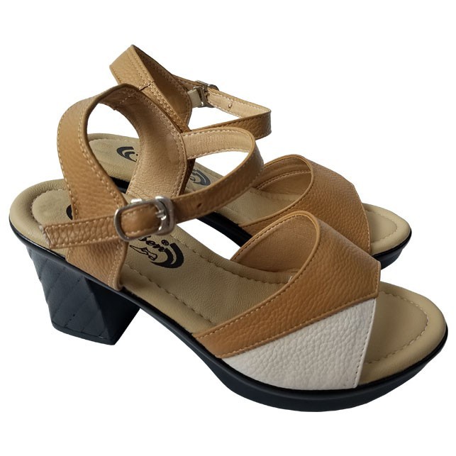 Giày sandal cao gót nữ da bò BIGBEN cao 5 phân GCG77