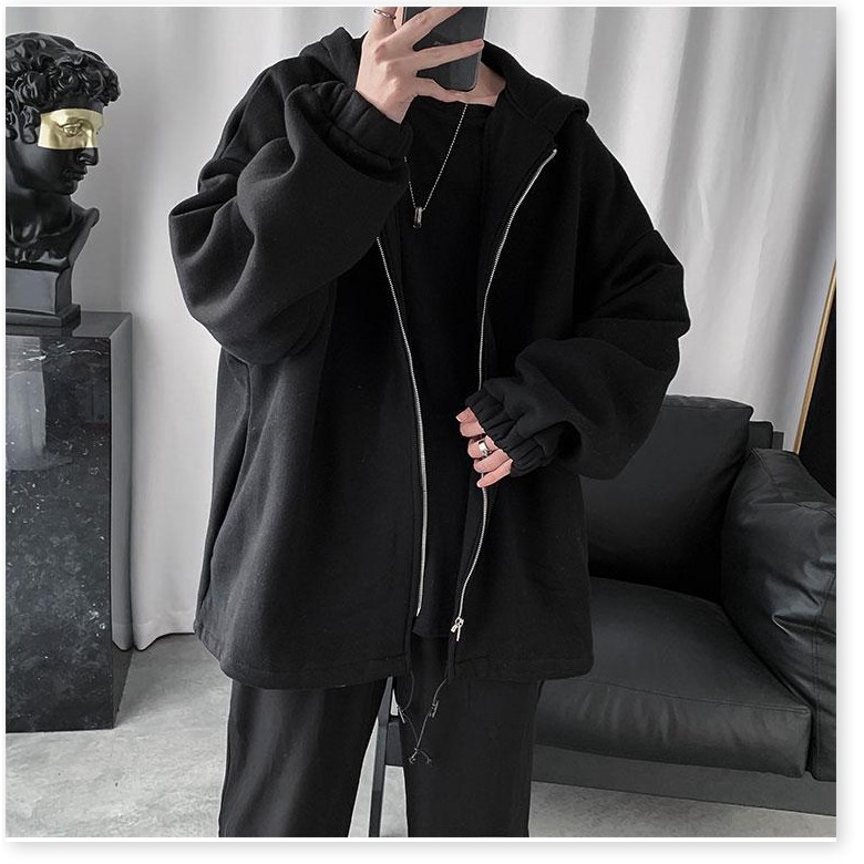 Áo khoác nam dây kéo chất nỉ from rộng đẹp