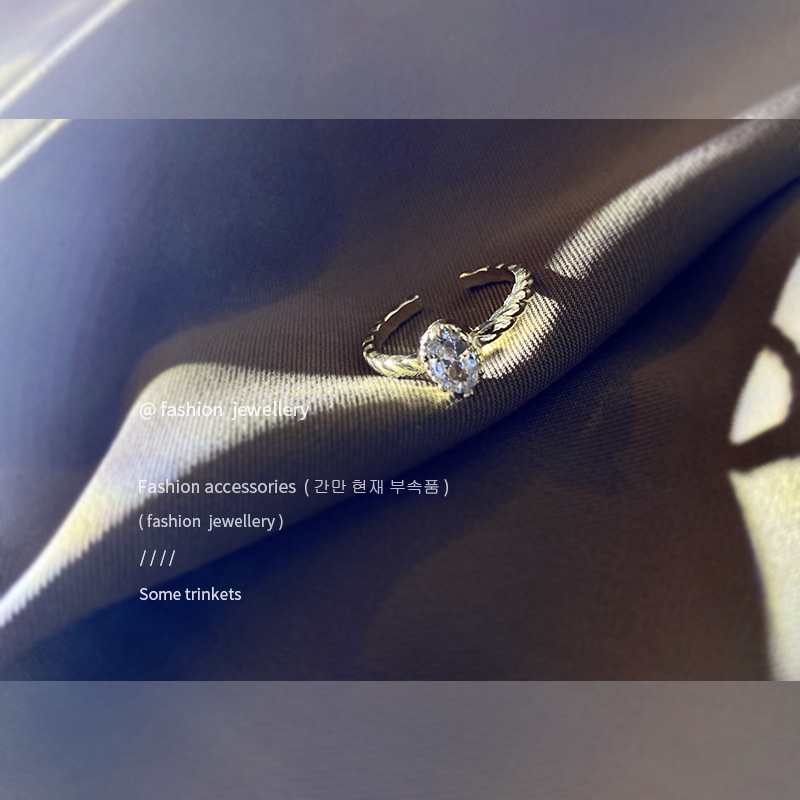 Nhẫn hở đính đá zircon thời trang Hàn Quốc cho nữ