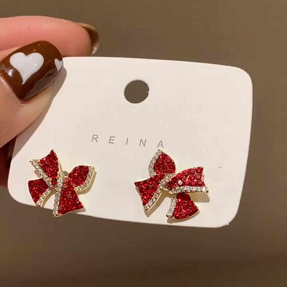 BACK2LIFE Bông Tai Hình Nơ Sau Lưng Phong Cách Hàn Quốc Đơn Giản Dễ Thương 2Lilife