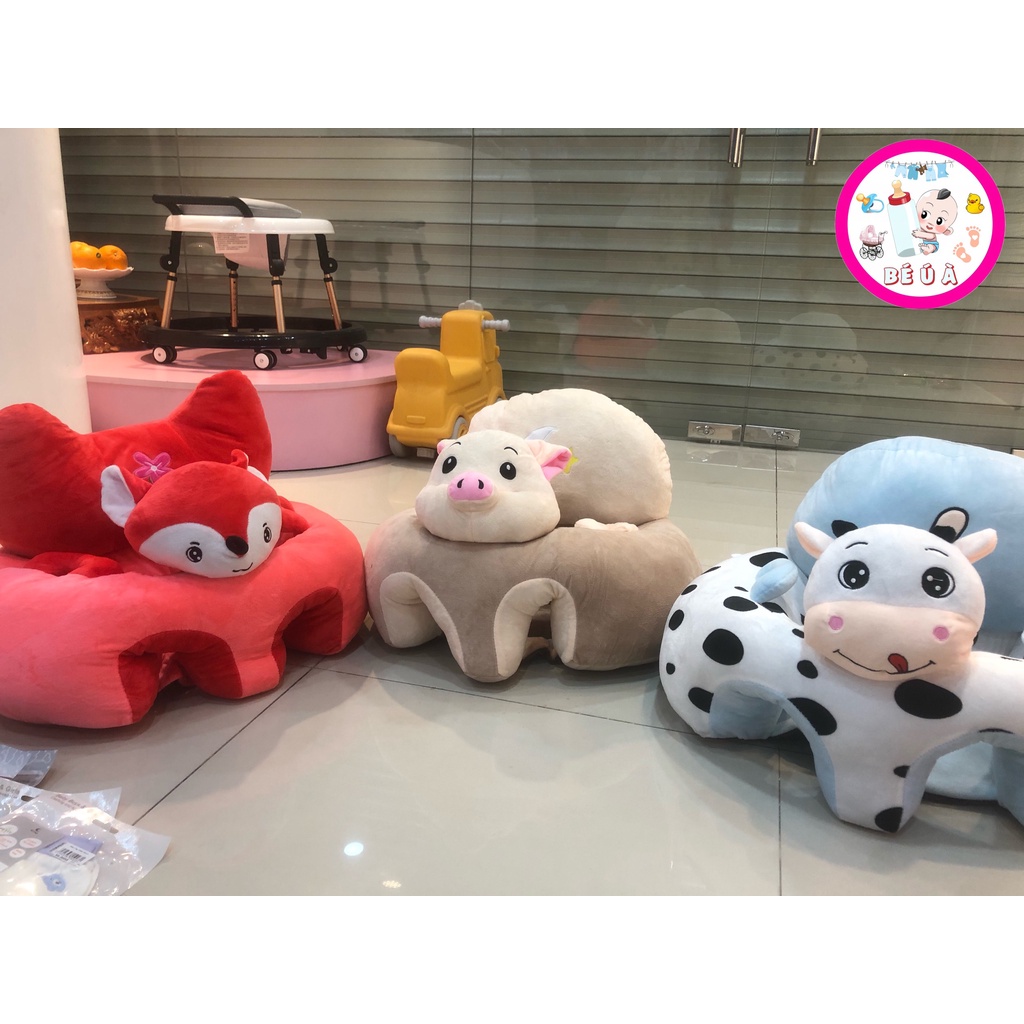 Ghế tập ngồi, ăn dặm hình thú nhồi bông cho bé cao cấp siêu cute nhiều màu (bằng bông) giao màu ngẫu nhiên