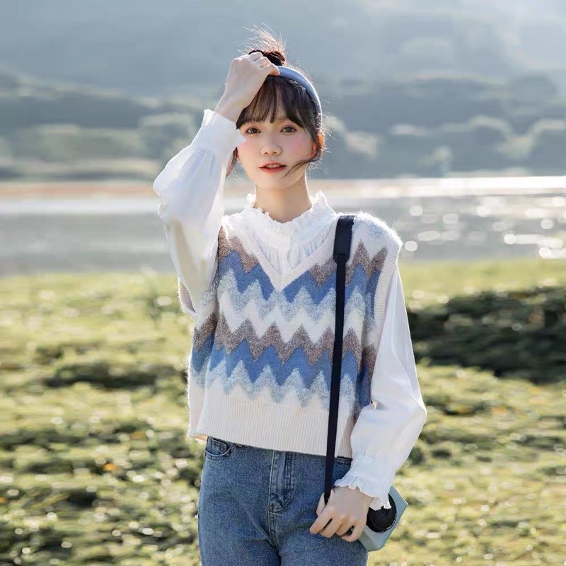{săn sale- taobao} Áo len gile Forgirl dáng rộng cho nữ