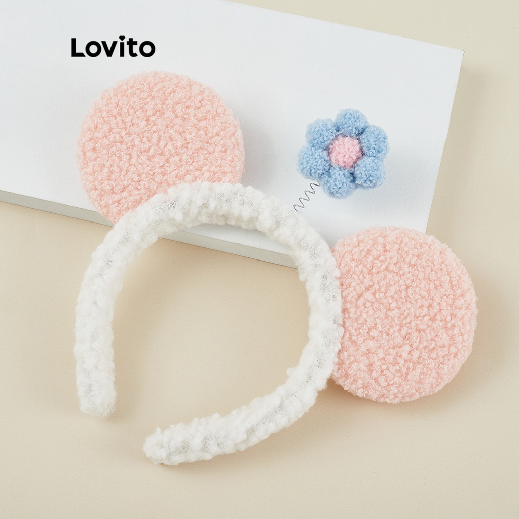 Băng đô Lovito vải hoa xinh xắn L26LD169 (màu trắng)
