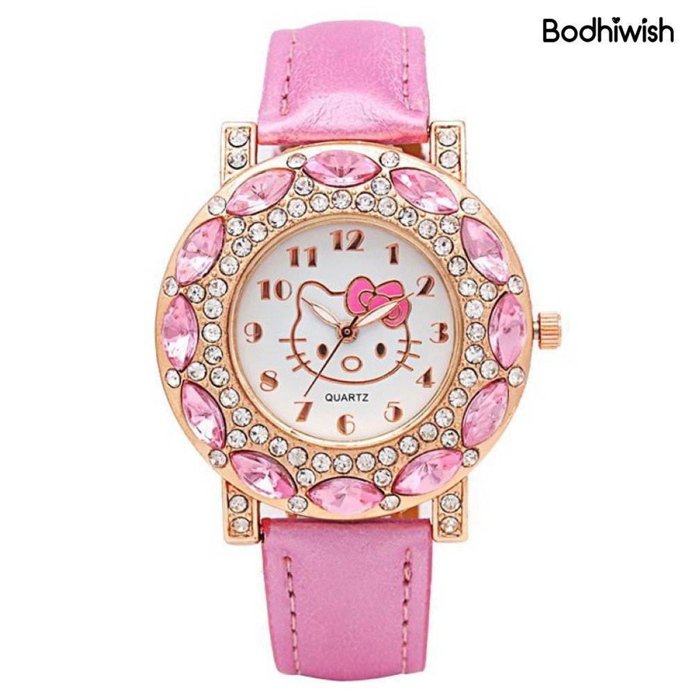 Đồng Hồ Dây Da Mặt Hình Hello Kitty Dễ Thương Cho Bé Gái | BigBuy360 - bigbuy360.vn