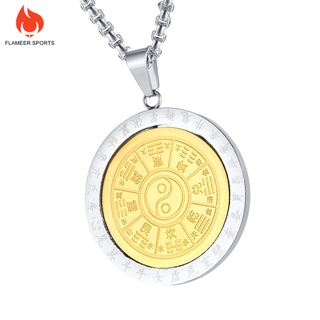 Flameer Thể Thao Xoay Được Yang Mặt Dây Chuyền Bagua Tám Sơ Đồ Dây Chuyền