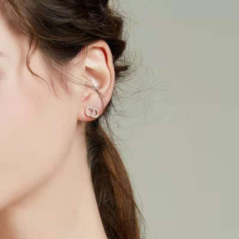 Bông tai mạ bạc S925 thiết kế đơn giản thời trang phong cách Hàn Quốc cho nữ