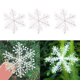 Bộ 60 bông tuyết trắng treo trang trí cây thông Noel