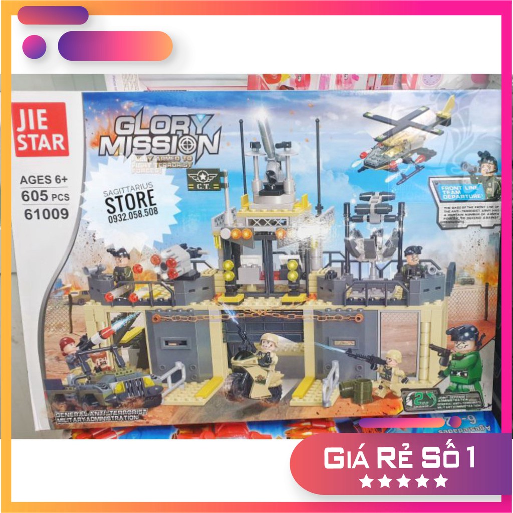 Lego Jiestar 61009 Lắp Ráp Pháo Đài Phòng Thủ - Glory Mission ( 605+ Mảnh ) [Hot]