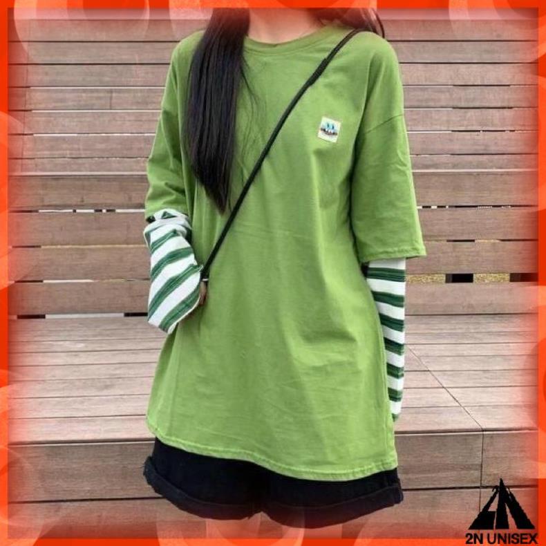 Áo thun tay dài form rộng unisex - Áo phông dài tay nam nữ oversize thêu ếch nối tay