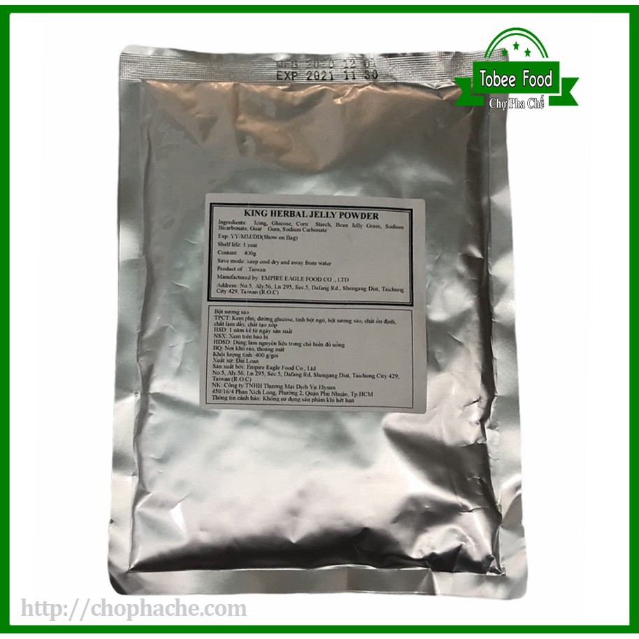 Bột Sương sáo Đài Loan (Gói 400g) - Nguyên Liệu Làm Topping Ngon Mát Cho Món Trà Sữa