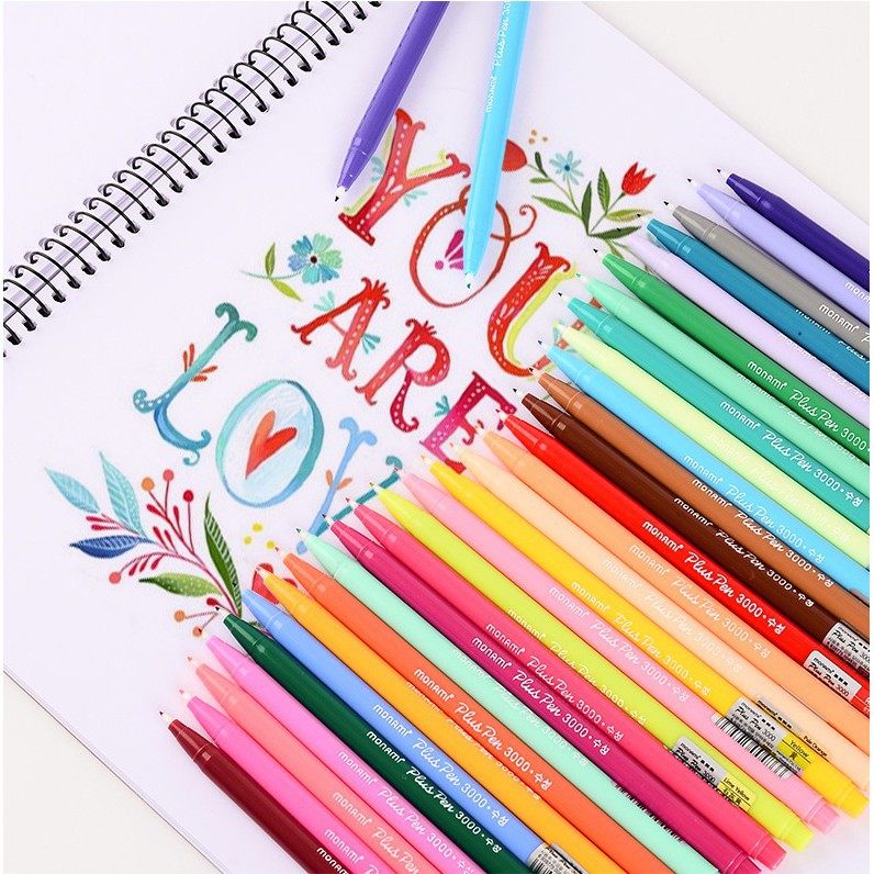 B1 - Bút Monami plus Pen 3000 - Bút viết thanh đậm -Tùy chọn màu