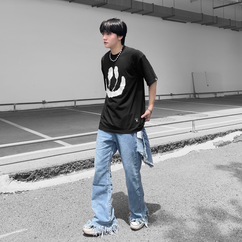 Áo phông oversize Smile Tee, JACKLANE, Áo cộc tay Unisex Jack Lane