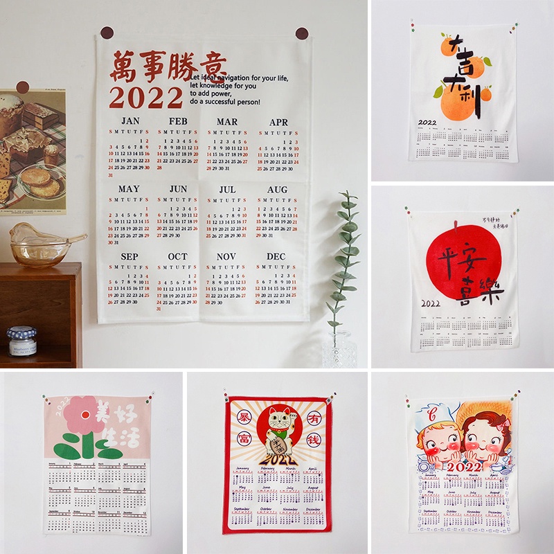 Tấm vải treo tường dùng trang trí hình lịch hoạt hình 2022