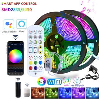 Adiodo smart led strip music wifi phone app controller rgb smd 2835/5050 felxiable lighting tape dc12v fita room decoration lighting