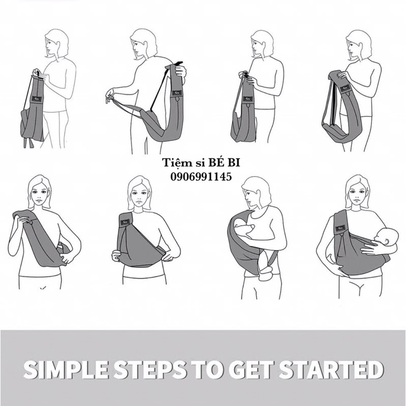 Địu võng siêu nhẹ cho bé 0-24m