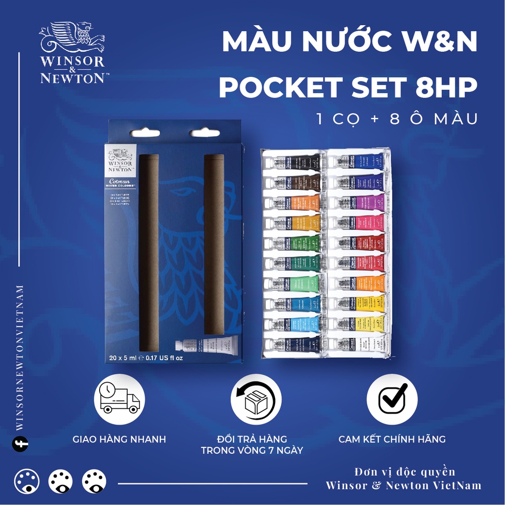 Set màu nước Winsor & Newton Cotman 10/20 màu tuýp 5ml