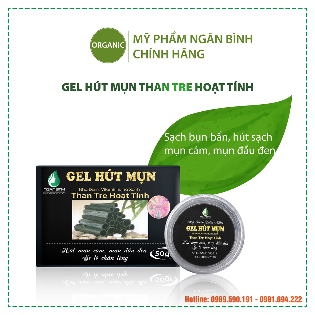 Gel hút mụn than tre hoạt tính loại bỏ mụn cám, mụn đầu đen, sợi bã nhờn nhanh chóng chỉ trong 1 bước đơn giản