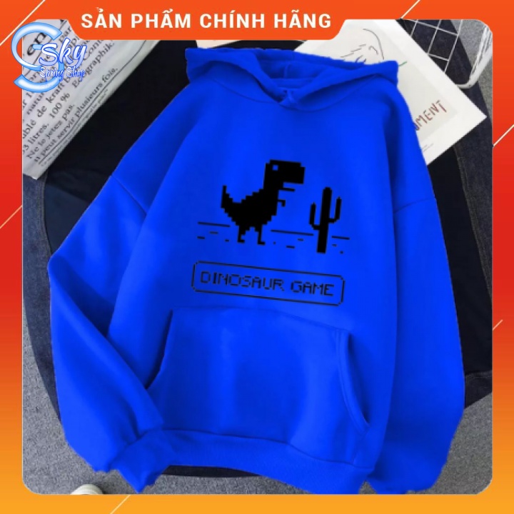 ÁO HOODIE UNISEX NAM NỮ  IN CHỮ DINOSAUR GAME SIÊU HOT