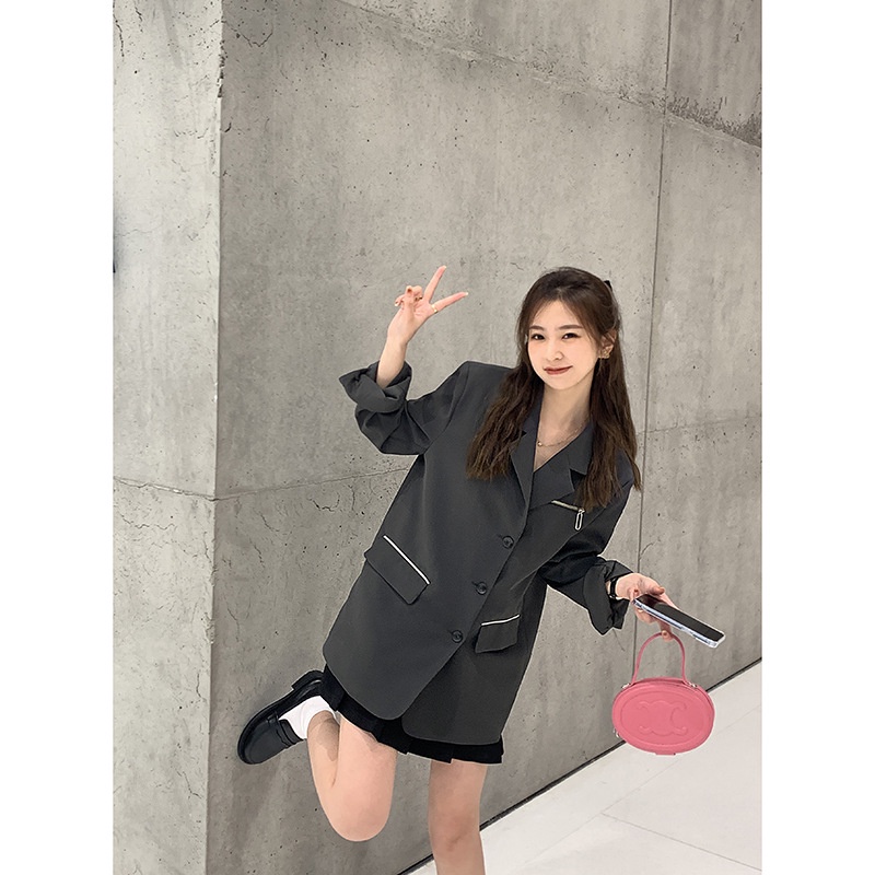 Áo khoác vest Blazer nữ Tay dài Thiết kế Cao cấp Form rộng Hàn Quốc Áo Blazer nữ Dài tay Thời trang Thu Đông