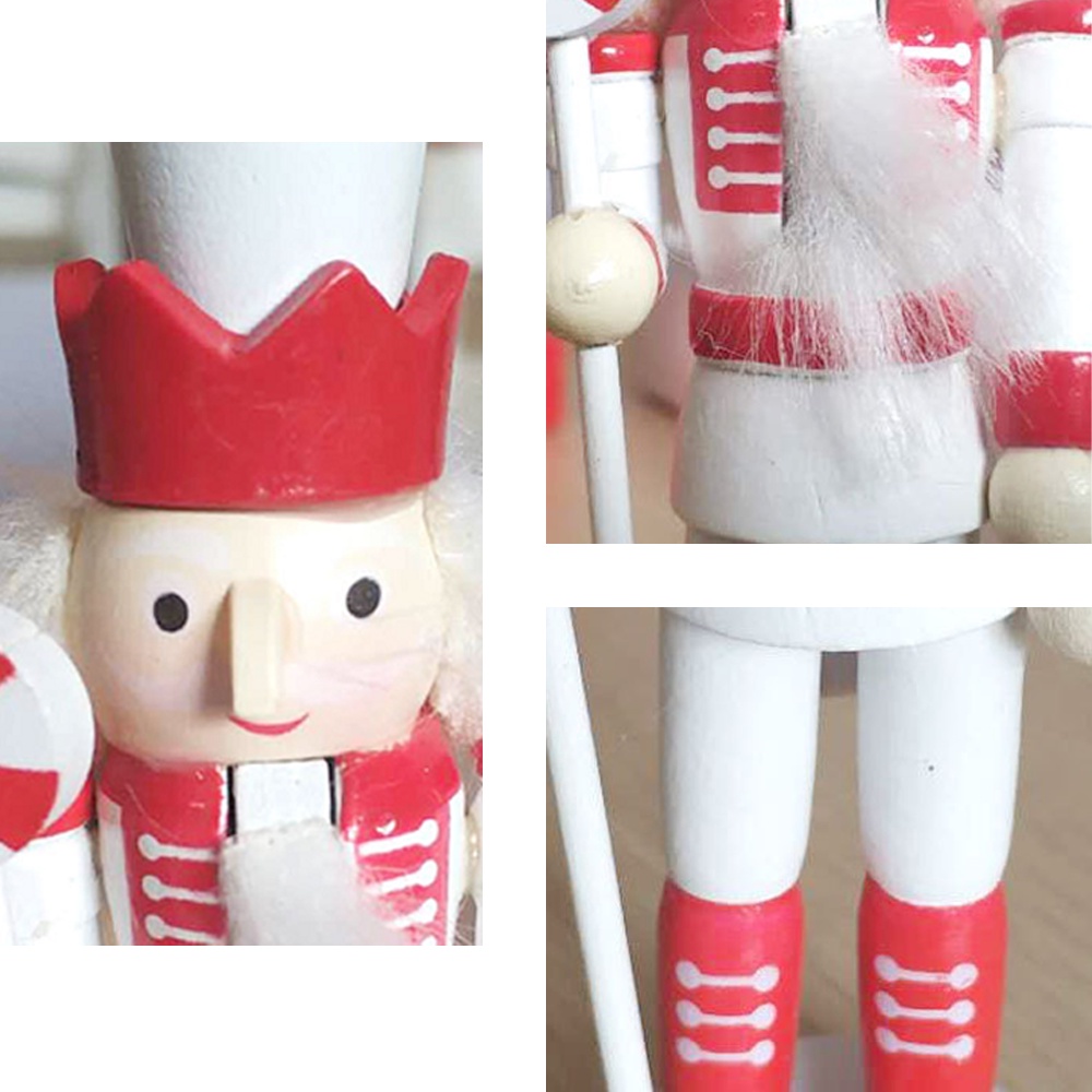 Set 5 Mô Hình Búp Bê Người Lính Bằng Gỗ 13CM Thủ Công Trang Trí Năm Mới / Giáng Sinh