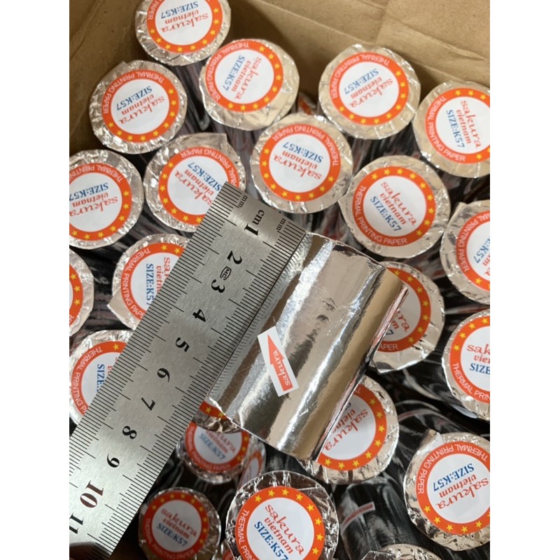 10 Cuộn giấy in nhiệt K57,58 Phi 38 dùng cho máy POS, Taxi, bán hàng