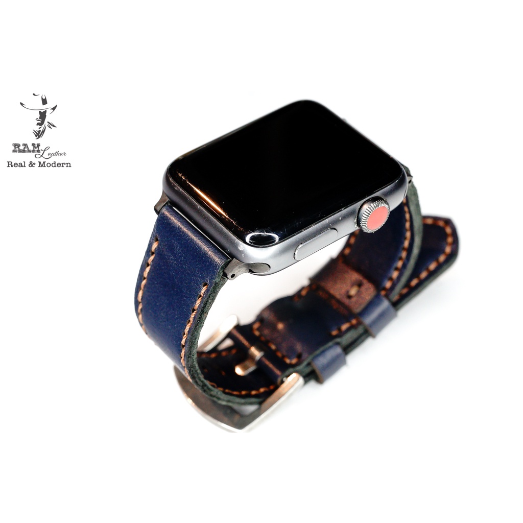 Dây Apple Watch , iWatch , iphone Watch da dê xanh navy RAM Leather classic 1993