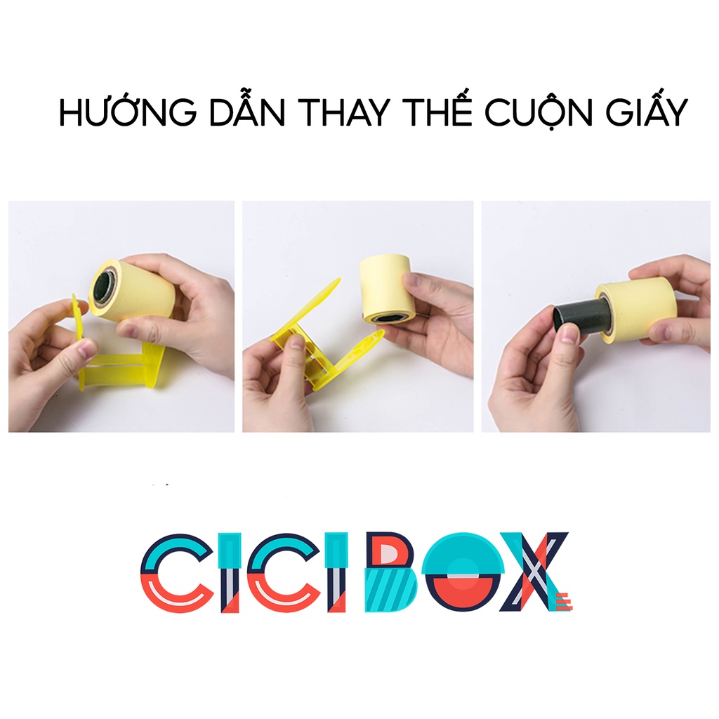 Cuộn giấy ghi chú giấy note dài 8m kèm dụng cụ cắt tiện lợi, Giấy note tiện dụng cho văn phòng, học tập CICIBOX