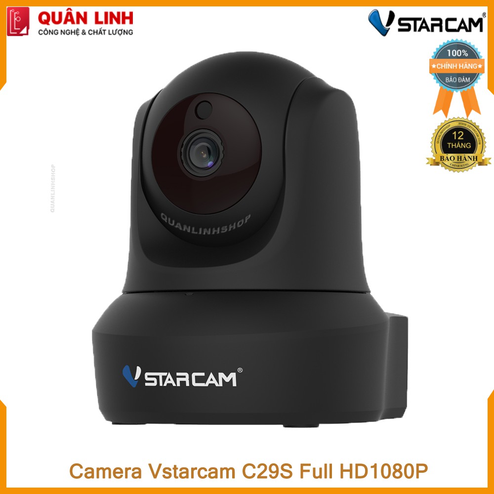 Camera IP Wifi hồng ngoại Vstarcam C29s Full HD 1080P 2MP màu đen kèm thẻ 64GB Class 10