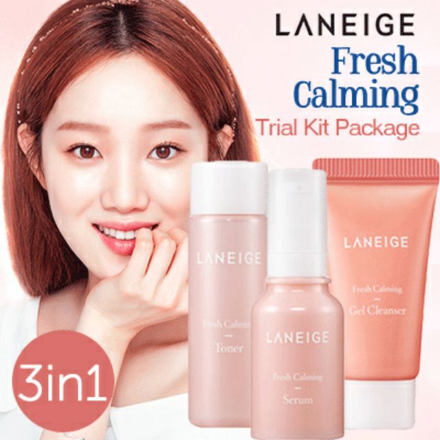 Bộ dưỡng da LANEIGE FRESH CALMING TRIAL KIT (3 ITEMS)