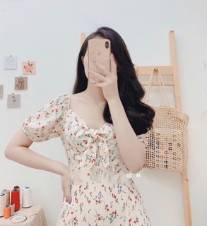 Bán sỉ váy hoa nơ ngực