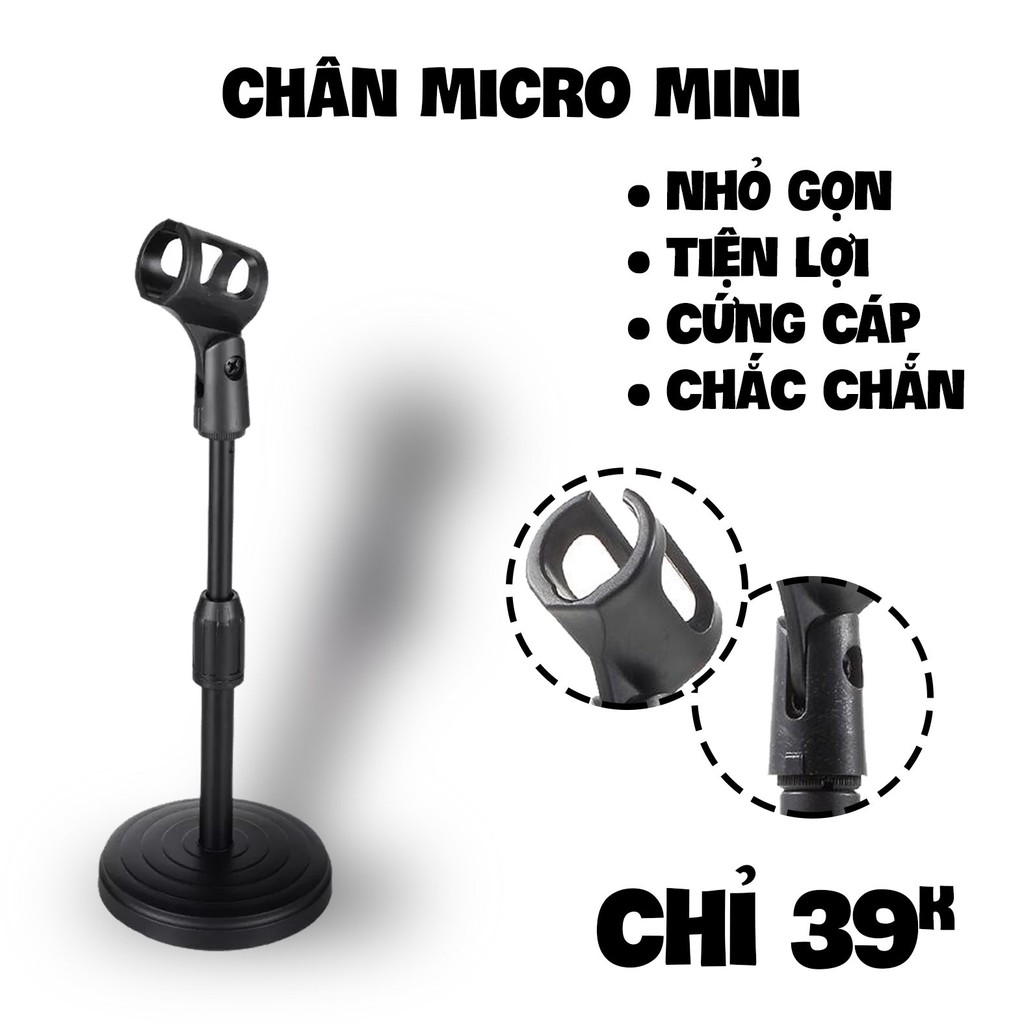 [Mã ELHACE giảm 4% đơn 300K] [GIÁ SỈ KÈM VIDEO] Chân micro mini đứng để bàn microphone stand