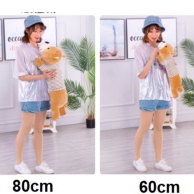 Gấu bông gối ôm mẫu khỉ, voi, chó, mèo nằm