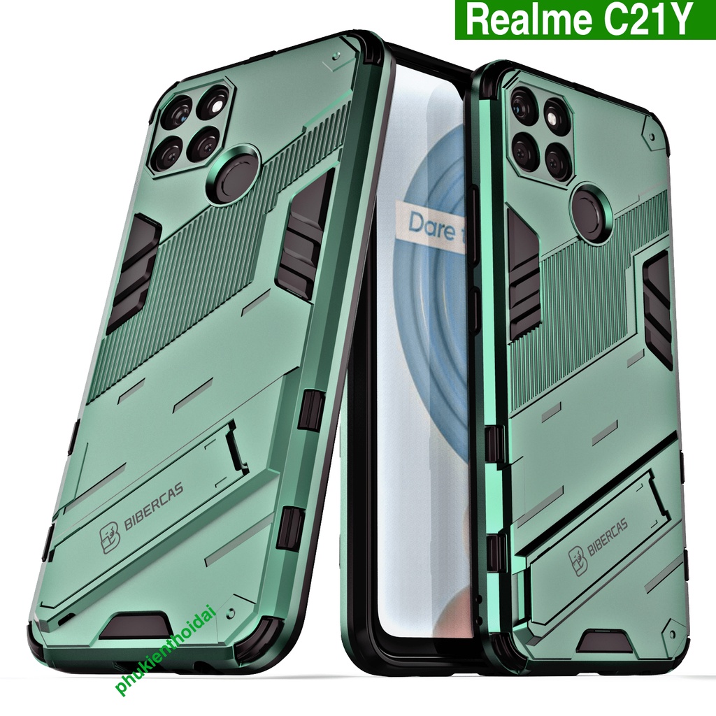 Ốp lưng Realme C21Y Iron Man Ver 2 chống sốc giá đỡ chân đế xem phim bảo vệ camera