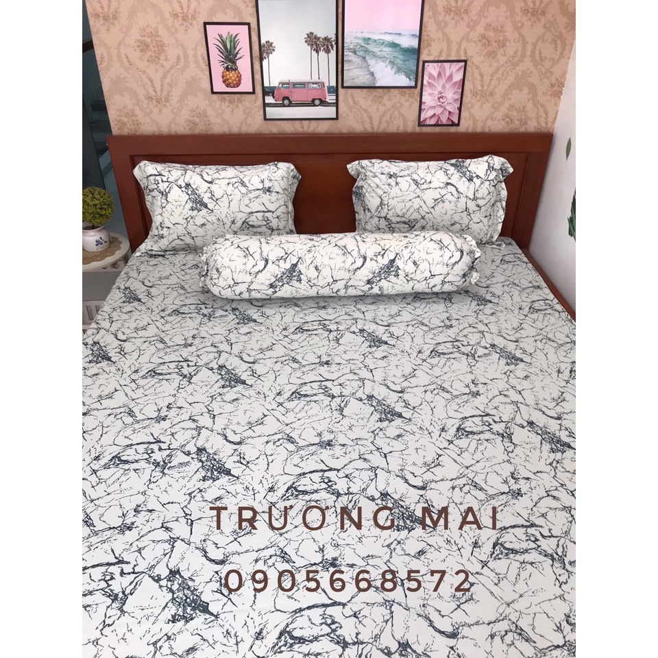 Bộ ga gối { 4 Món } Thun Lạnh Hàn Quốc ( 1 ga bọc + 2 vỏ gối nằm + 1 vỏ gối ôm ) | BigBuy360 - bigbuy360.vn