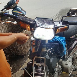 Đèn Pha Led Xe Máy 2 Chân Siêu Sáng Cho Xe Dream, Wave Đời Cũ