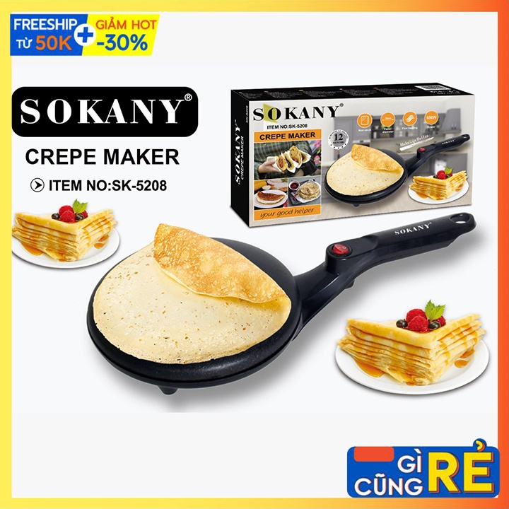 [Mã ELHADEV giảm 4% đơn 300K] Chảo điện nướng bánh pancake, bánh cuốn chính hãng Sokany