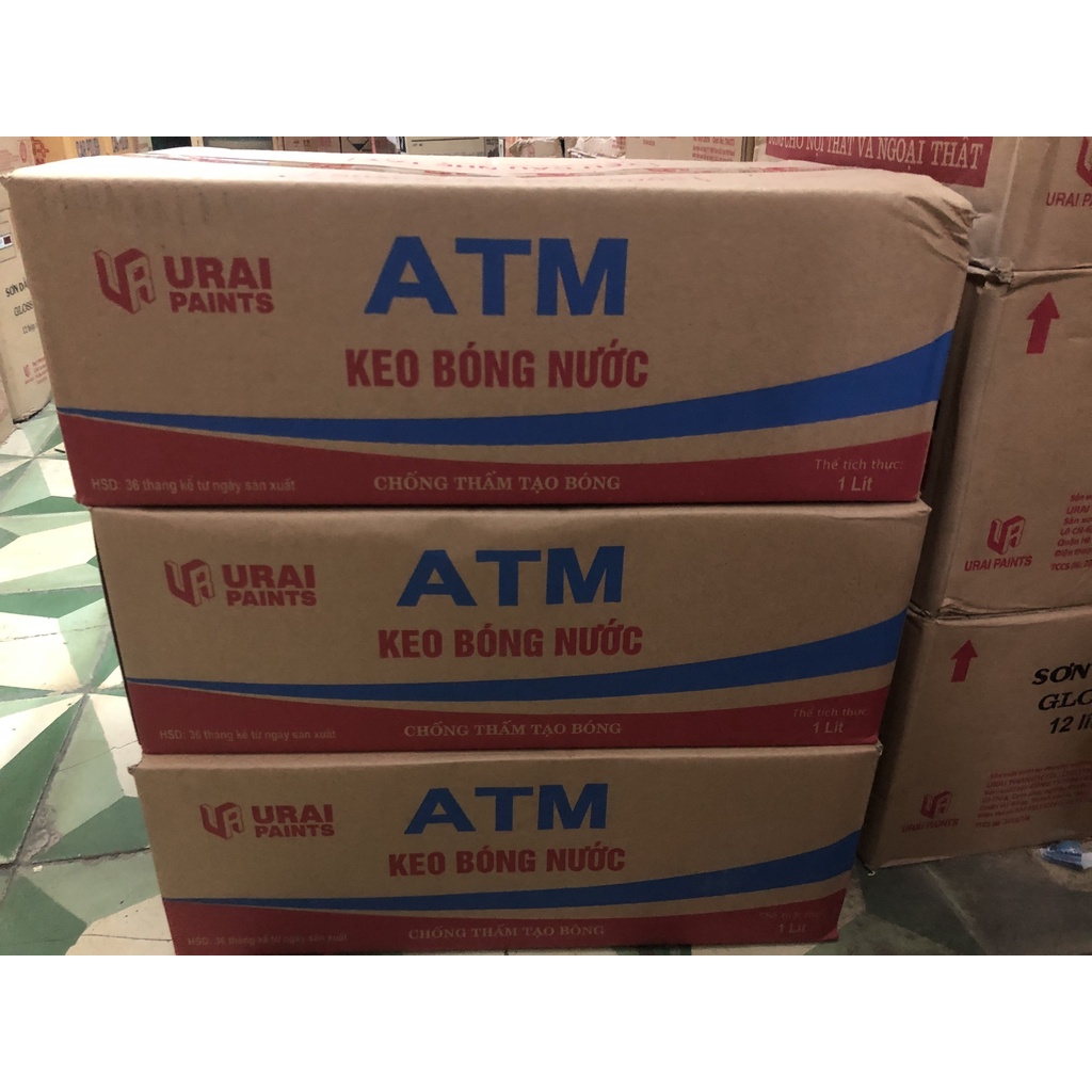 Sơn Bóng- Keo Bóng Nước ATM, Chống Thầm Tường, Bảo Vệ Tường Nhà, Thùng 1L- Vanphongpham.baolinh